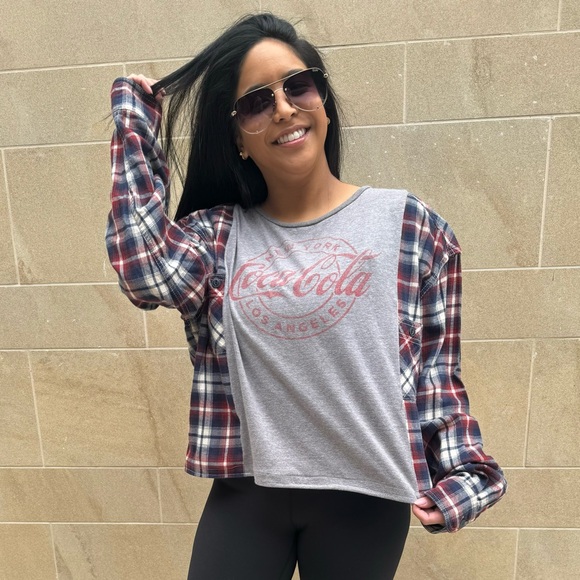 Coca-Cola long sleeve reworked flannel tee - Picture 2 of 4